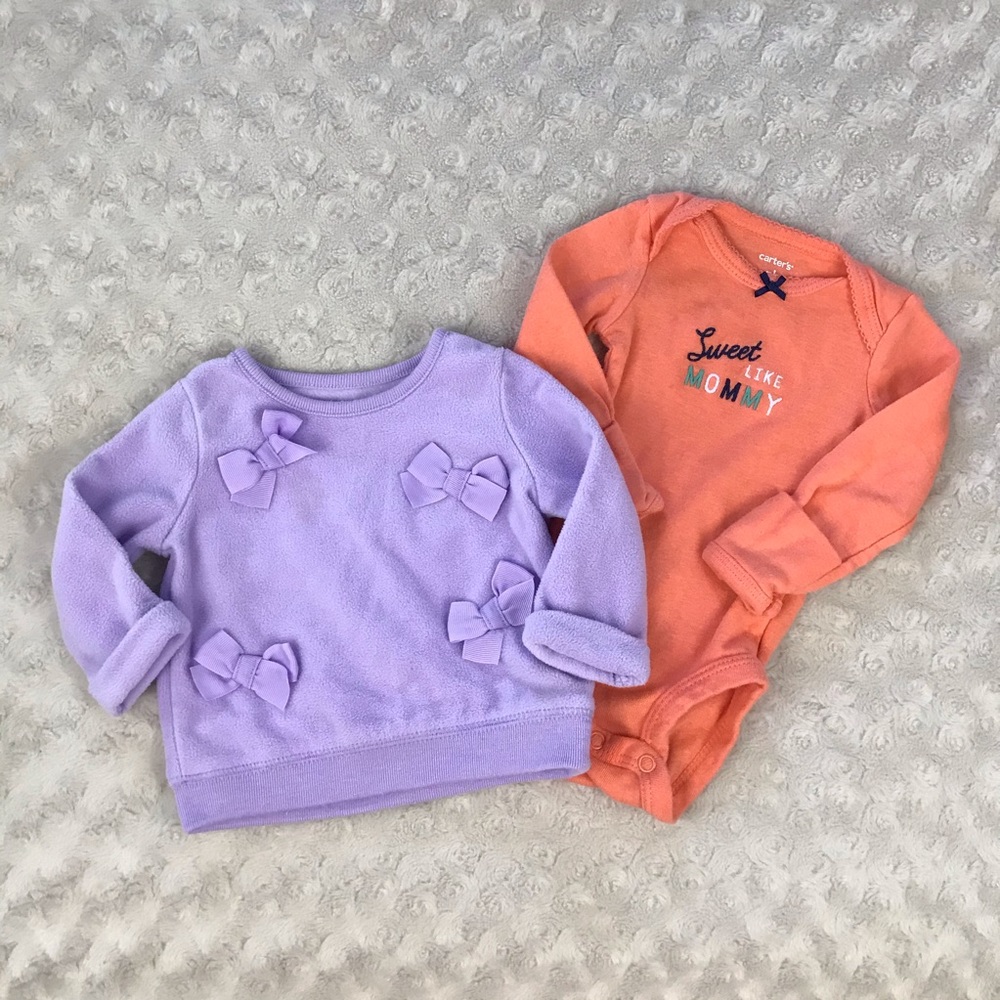 Carter’s Baby Girl Bundle Bodysuit Fleece Top NB